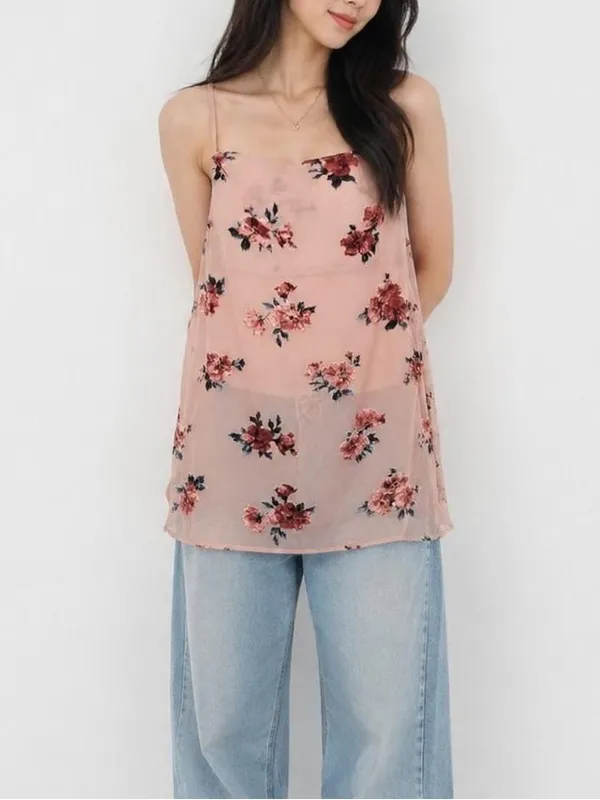 American Eagle Pink Floral Cowl Neck Slip Mini Dress - Image 2