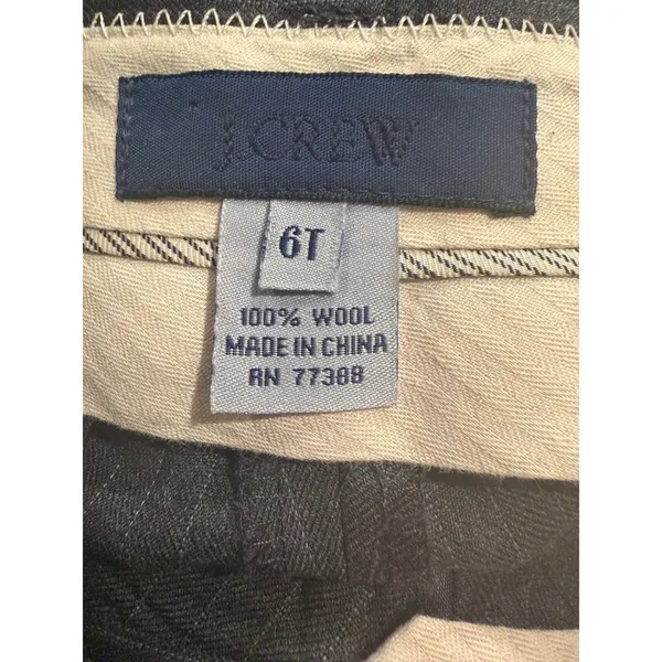 J.Crew Womens 6T City Fit Pinstripe Wool Dress Pants Charcoal Grey Wide Leg Tall - Image 4
