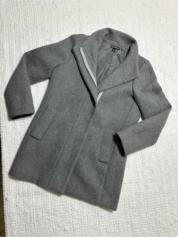 J. Crew Gray Stand Collar Wool-Blend Pea Coat - Image 3