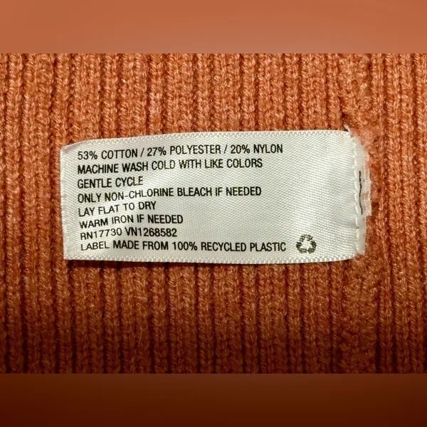 a new day Salmon/Orange Open Front Cardigan Sweater w/ Pockets - Image 7