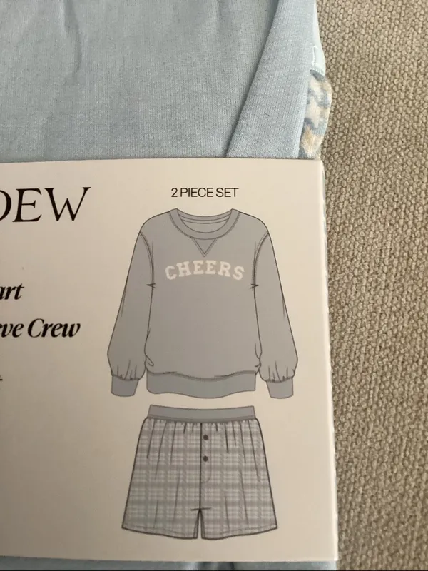 HONEYDEW IVY HOUNDSTOOTH SUGAR SWEETHEART SHORTIE SET, Blue Size Small, NEW tags - Image 6