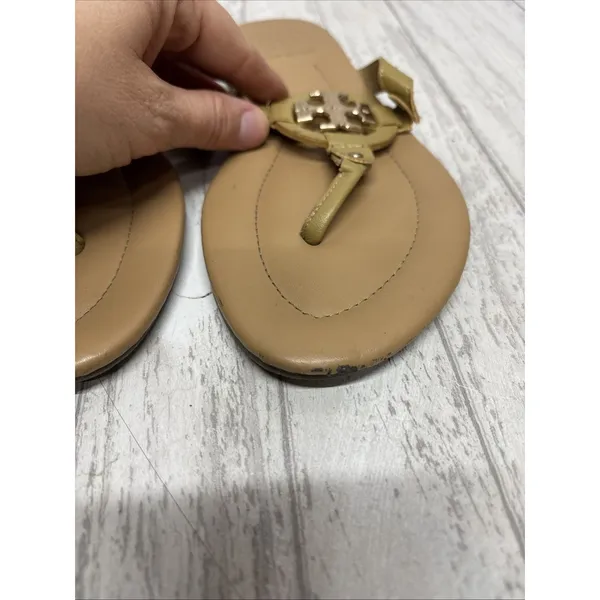 Womens Size 8 Tory Burch Miller Sandals Tan - Image 5
