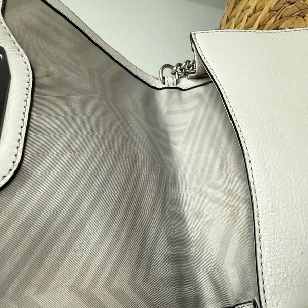 Rebecca Minkoff Purse Chevron Quilted Small Love Crossbody in Perla Pale Grey - Image 12