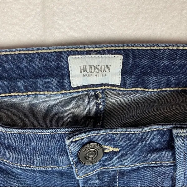 Hudson Stretch Medium Wash Straight‎ Leg Jean Flap Pocket Womens Size 26 - Image 4