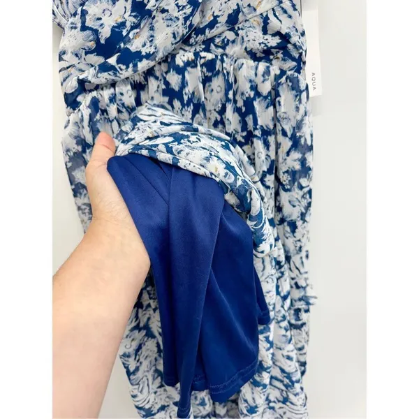 Aqua Dress Womens Size XS Formal Gown Maxi Tiered Blue White Metallic NWT‎ - Image 12