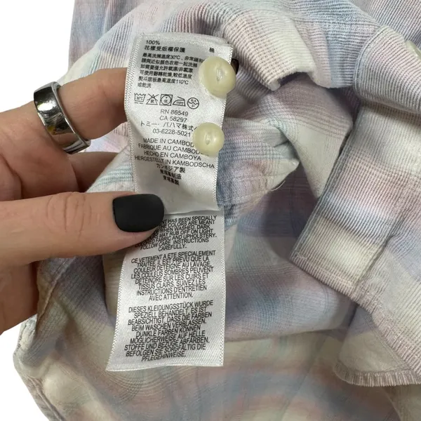 Tommy Bahama Coastal Cord Pastel Plaid Button Down‎ Cotton Shirt Casual Beach S - Image 4