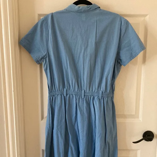 Orvis Vintage 1980s House Dress Maxi Long Button Down Blue Size 14 Casual EUC - Image 2