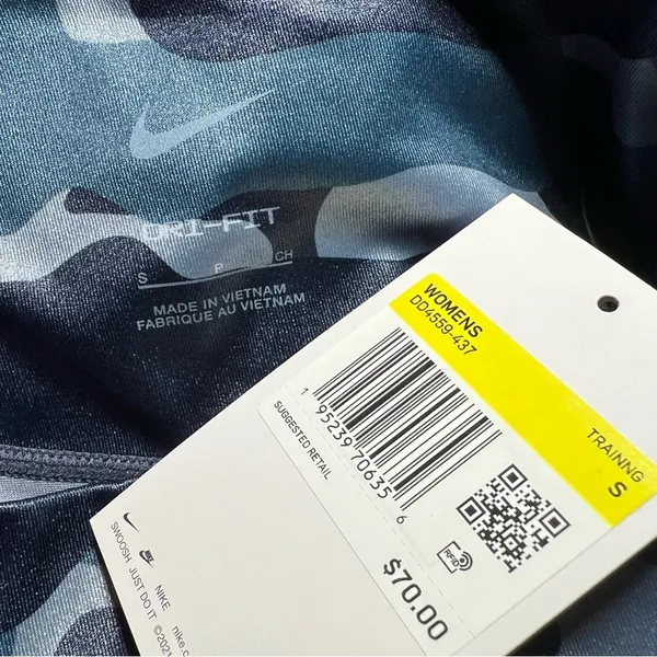 NWT One Dri-Fit Foiled Camo Print Leggings Thunder Blue Size Small S NEW - Image 13