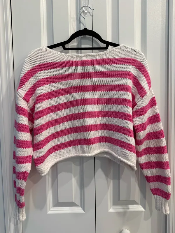 Aerie Coquette Off the Shoulder Striped Sweater - Image 6