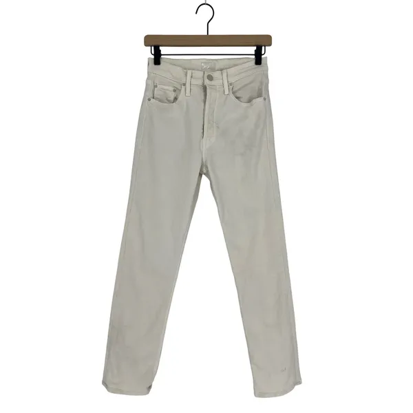 MOTHER The Tomcat Ankle Jeans Cream Puffs Ivory Straight Leg Size 26 - Image 5