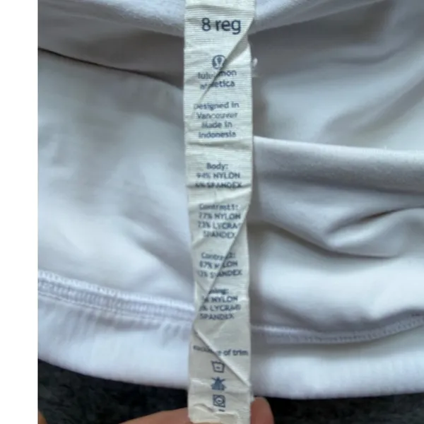 Lululemon Pace Setter Skirt White Pleated Running Tennis Skort Size‎ 8 Regular - Image 4
