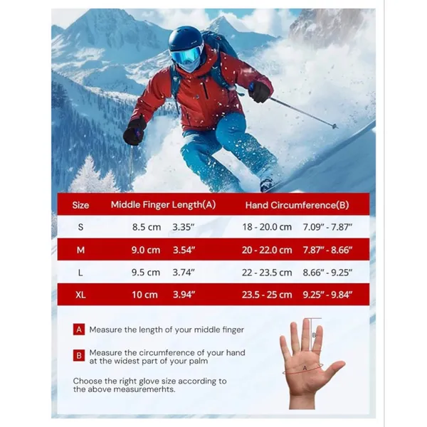 NEW Waterproof Ski Gloves Winter Gloves Unisex Touchscreen 3M Insulated L - Image 4