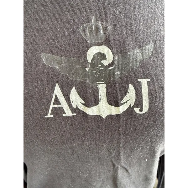 Armani Jeans AJ Men's Long Sleeve T‎ Shirt Anchor Crown Graphic Dark Gray Size m - Image 3