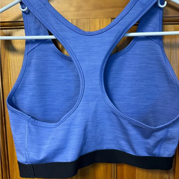 Nike Purple-Blue Racerback Sports Bra with Black Band - Image 4