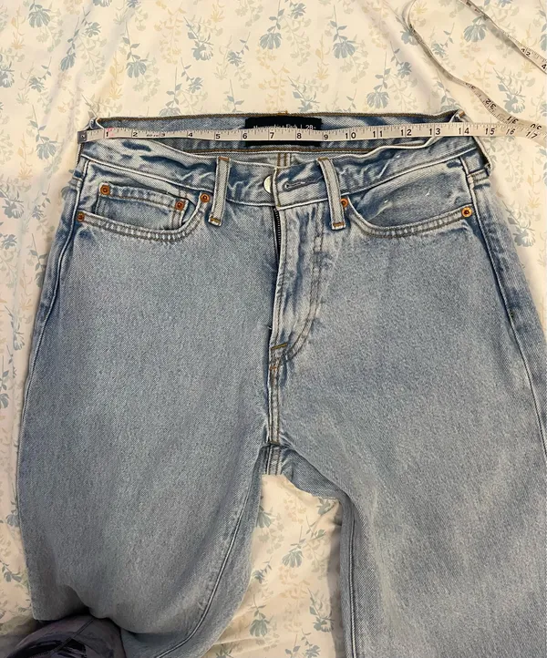 Abercrombie & Fitch Light Blue Straight Leg Jeans - Image 5