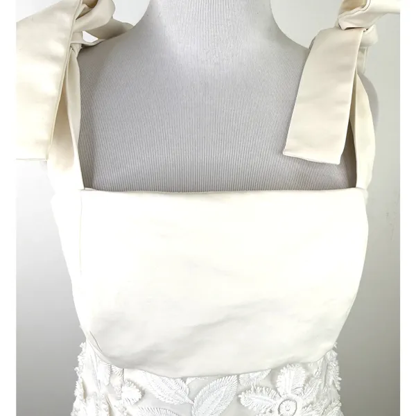Alexis Elaina Revolve Floral 3D Applique Tie Bow Mini Dress Size Small - Image 3