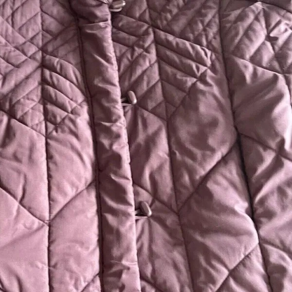 Saxton Hall Women’s Purple Quilted Warm Midi Jacket Puffy Coat Size M - Image 10