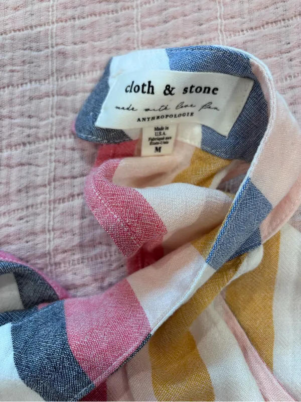 Anthropologie Cloth & Stone Multi-Stripe Halter Dress -size‎ Medium - Image 8
