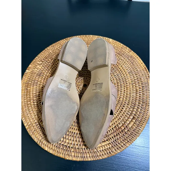 Maurices Shelby Tan Textured d'Orsay Pointed Toe Flats Women 9M Crisscross Strap - Image 6