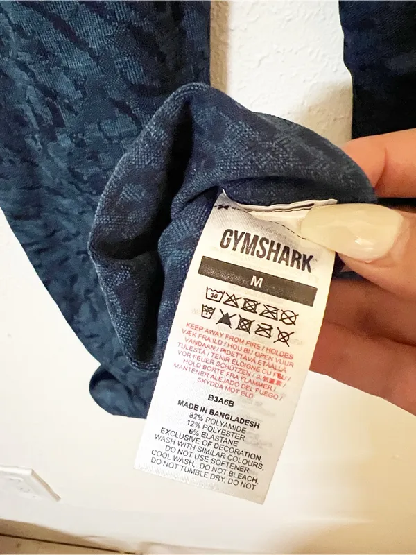 Gymshark Multi Blue Patterned Seamless High Rise Workout Leggings - Image 9