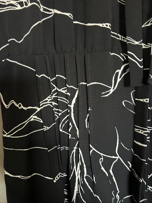 TopShop equestrian horse Black & White Printed Long Sleeve Maxi Dress Sz 10 - Image 5