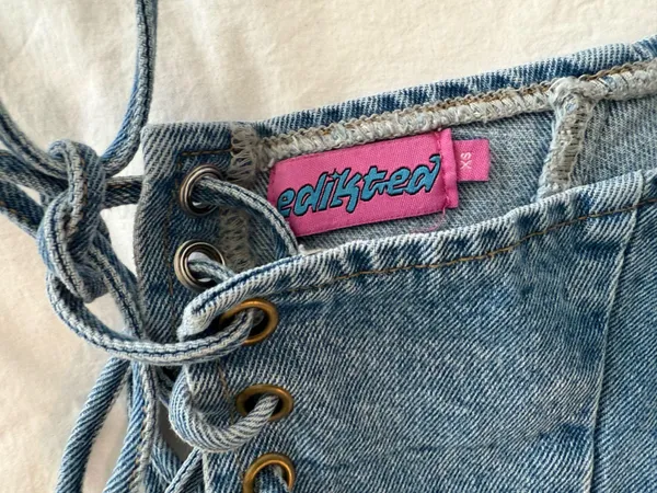 Edikted Denim Corset Top - Image 4