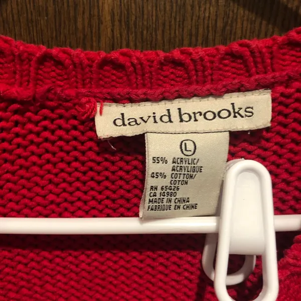 Vintage David brooks red American flag knitted sweater - large - Image 2