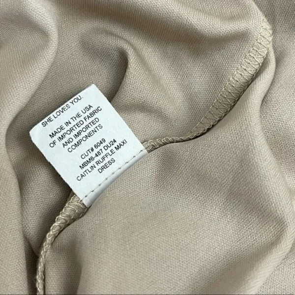 SMYM Caitlin Ruffle Maxi Dress in Dune Chiffon - Image 6
