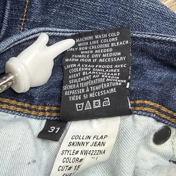 Hudson Collin Flap Skinny Jeans Women's Size 31 Blue Stretch Denim 31" Inseam - Image 5