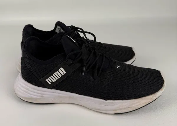 Puma Black Athletic Shoes with White Soles - Image 4