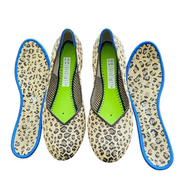 Rothys The Flat Leopard Round Toe Shoes W10 Cheetah Print Slip On Retired - Image 3