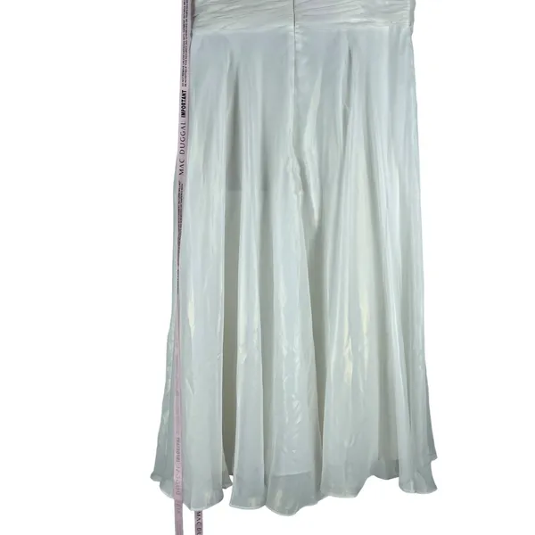Mac Duggal Rosette One Shoulder Tea Length Dress White Size 12 - Image 11