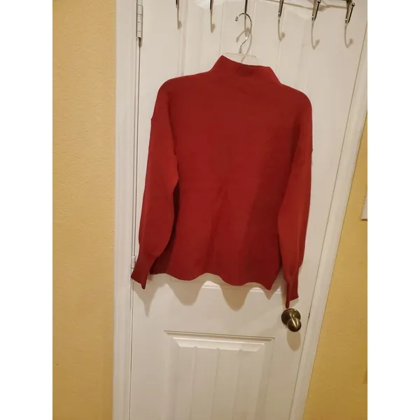 TAHARI Pure Luxe Sweater Red Mock Neck XL - Image 7