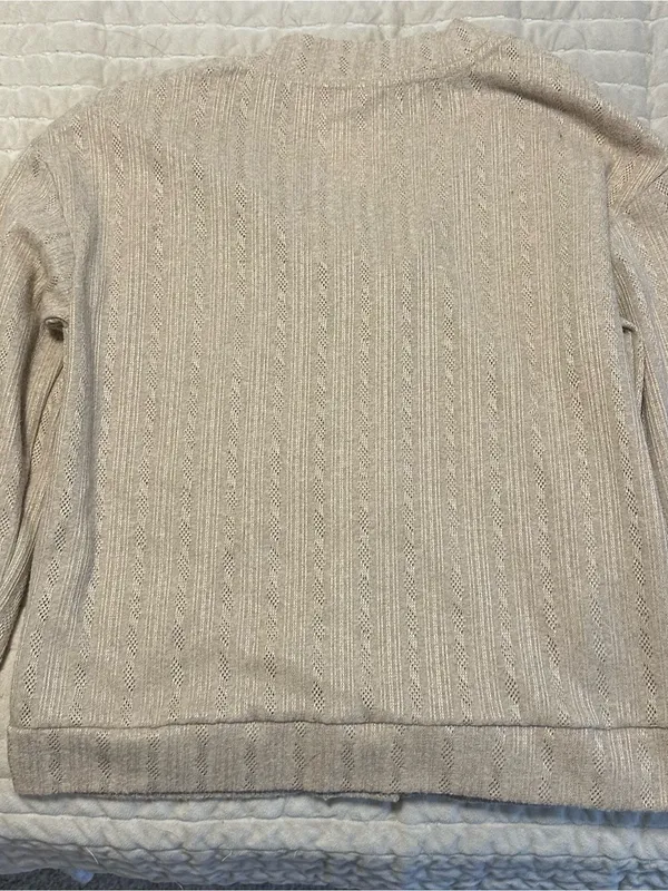 Cozy Neutral Knit Cardigan & Tank Set - Beige - Image 3