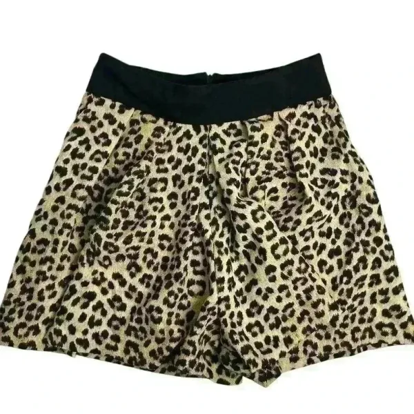Zara‎ Women's Leopard Print High-Rise Culottes Shorts Size XS Brown and Black - Image 2