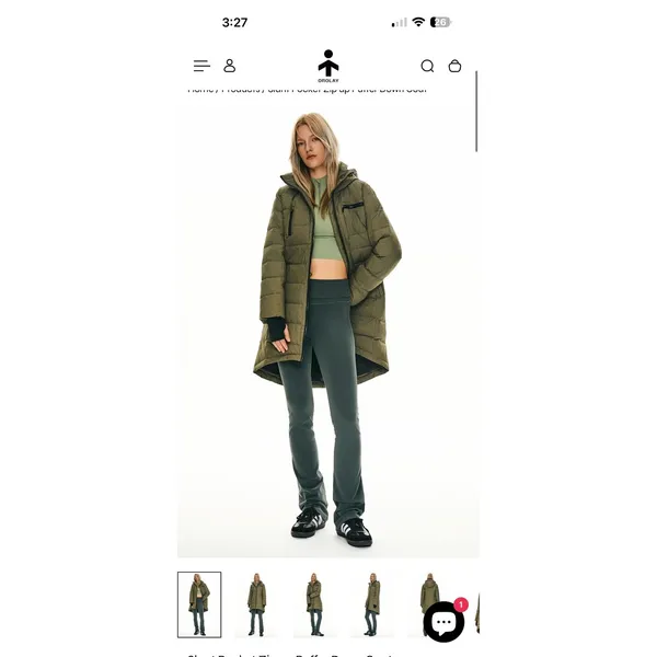 Orolay Slant Pocket Zip Up Puffer Down Coat Army‎ Green Hooded Winter Parka NWT - Image 11