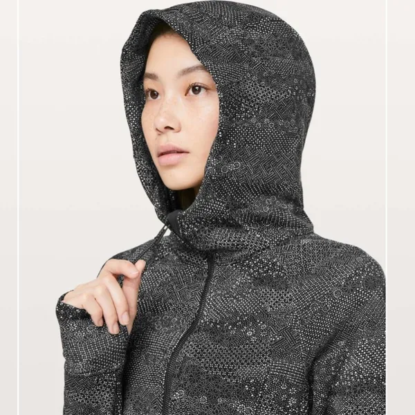 Lululemon Full Zip Floral Print Cotton Fleece Hoodie - Image 3