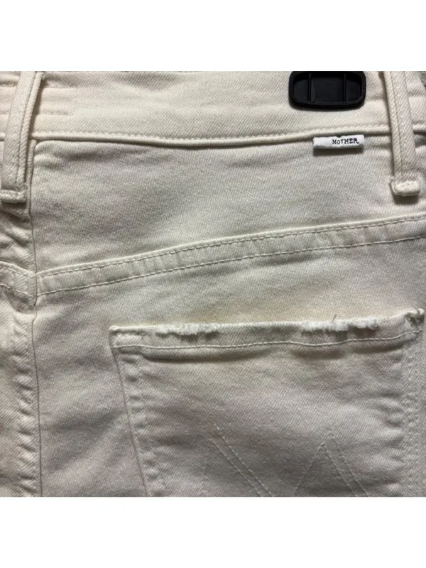 Mother The Insider Crop Step Fray Cream Puffs Jeans Size 29 - Image 8