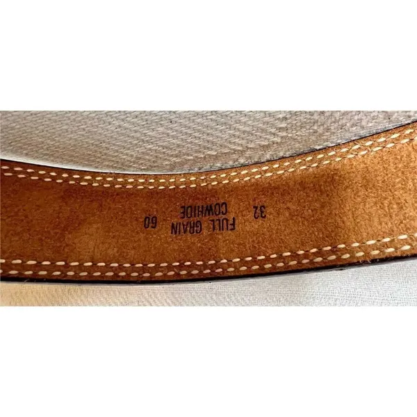 Vintage Western Tooled Leather Belt Pine Pattern& LINDA Across Middle Back Sz 32 - Image 7