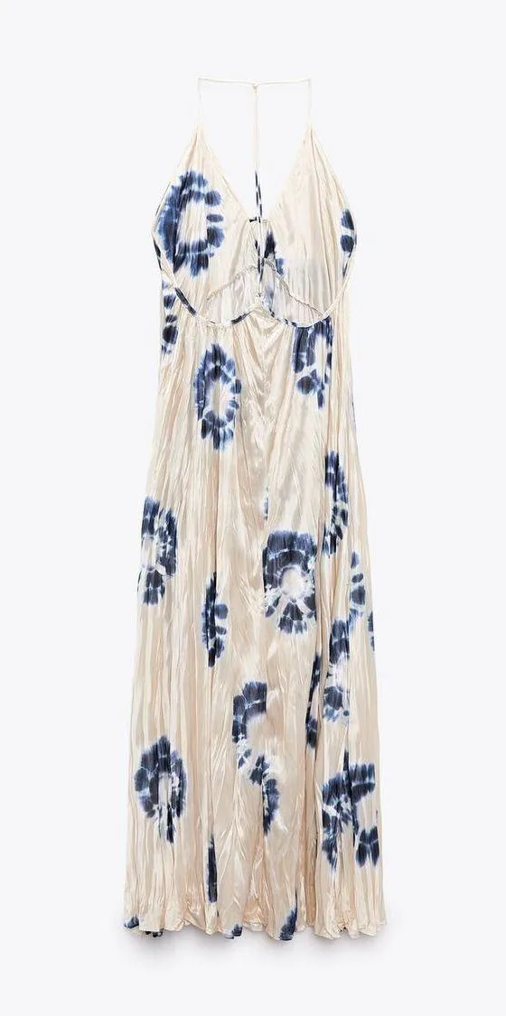 ZARA dress maxi oversize fit boho flogger prints casual summer vacation wedding - Image 14