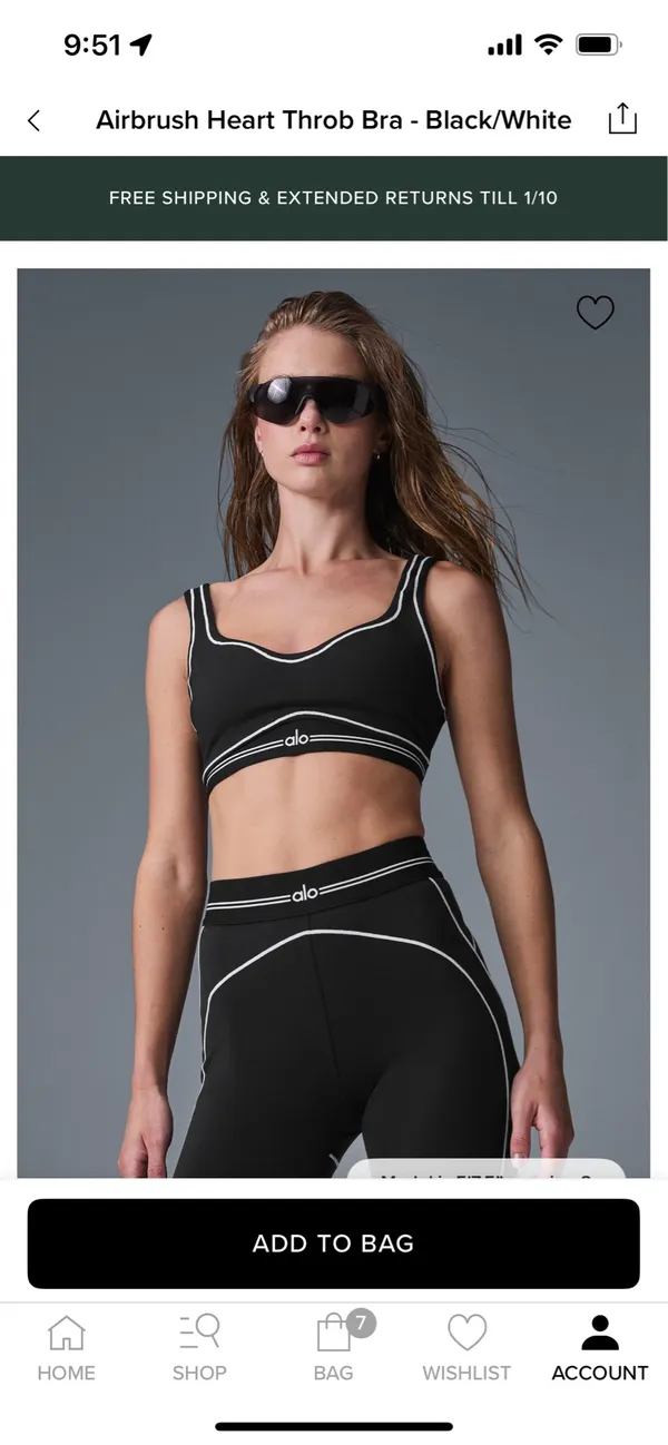 Alo Yoga Heart Throb Set Airbrush Bra & Leggings S - Image 4
