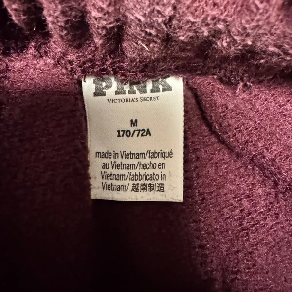 2130 | PINK Victoria's Secret Relaxed Fleece Jogger Sweatpants Burgundy Womens M - Image 5