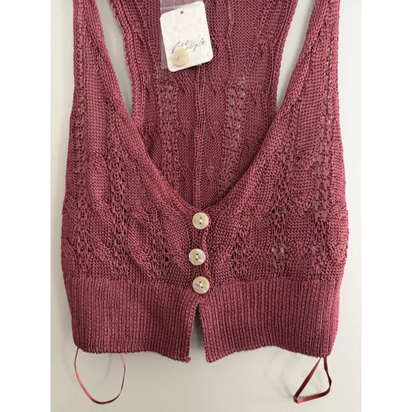 Free‎ People "The Vest Of Us" Marsala Women's Size X-Small - Image 5