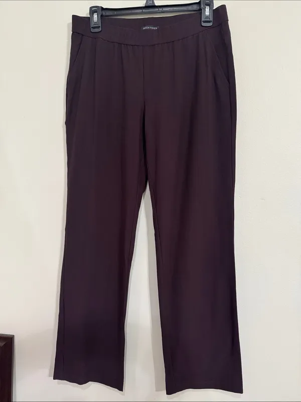 Eileen Fisher Easy Fit Cassis Washable Stretch Crepe Straight Ankle Pants size S - Image 2
