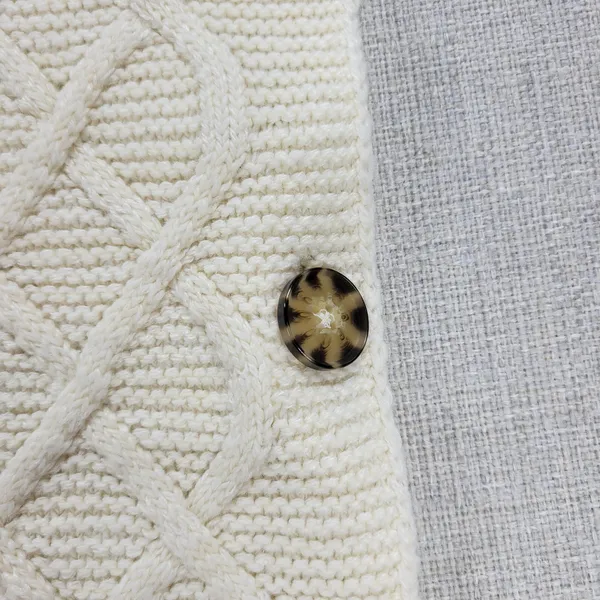 Tantrums Womens Vest One Size Ivory Wool Blend Cross Hatch Turtleneck Knit - Image 4