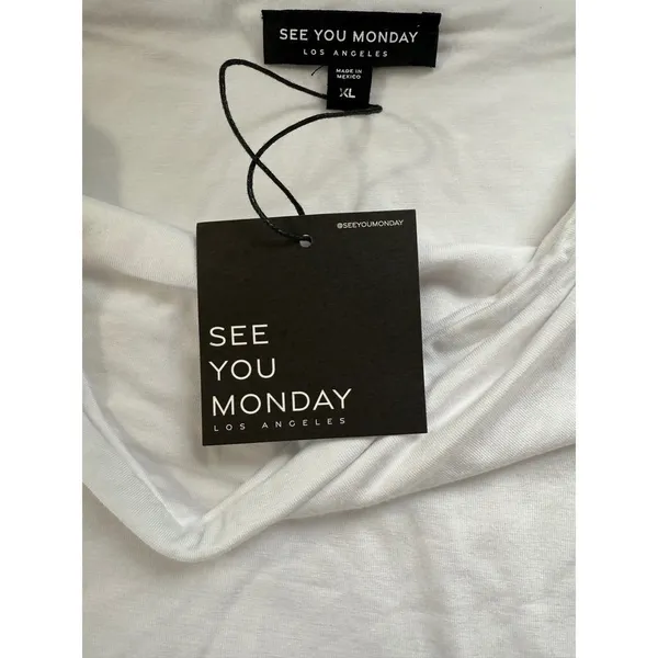 See You Monday White Tube Top Strapless Basic Crop‎ ST8412 XL NWT - Image 6