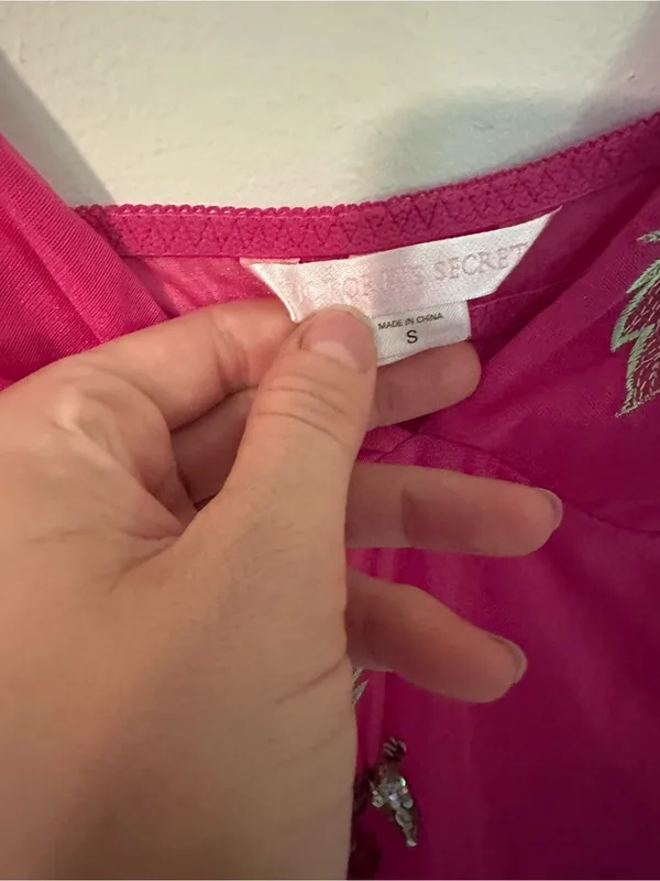 Vintage Victoria’s Secret sequin babydoll chemise pink - Image 3