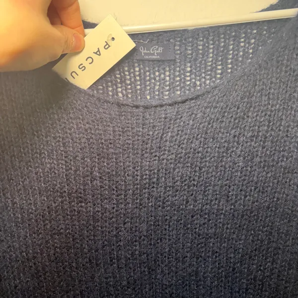 NEW‎ John Galt PacSun Navy Blue Mohair Wool Blend Off the Shoulder Sweater S/M - Image 3