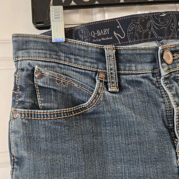 Wrangler Q-Baby Bootcut Jeans Womens 5/6 x 31 Western Stretch Low Rise Rodeo Y2K - Image 5