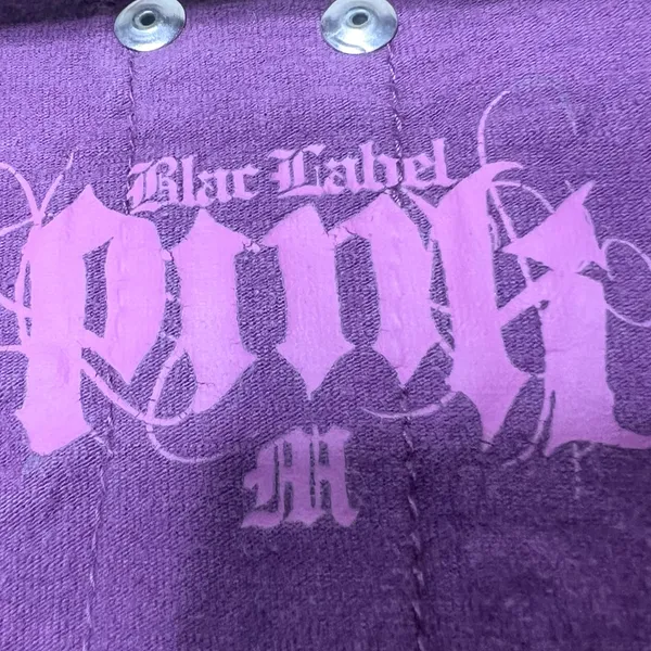 Vintage Y2K Black Label Pink Purple Graphic Racerback Tank Top Size Medium Moto - Image 7